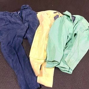 3 piece lot of boys dress pants and button down shirts size 5